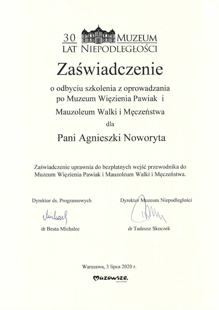 Zaświadczenie Pawiak i Szucha-1